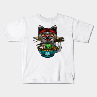 Cat ramen Kids T-Shirt